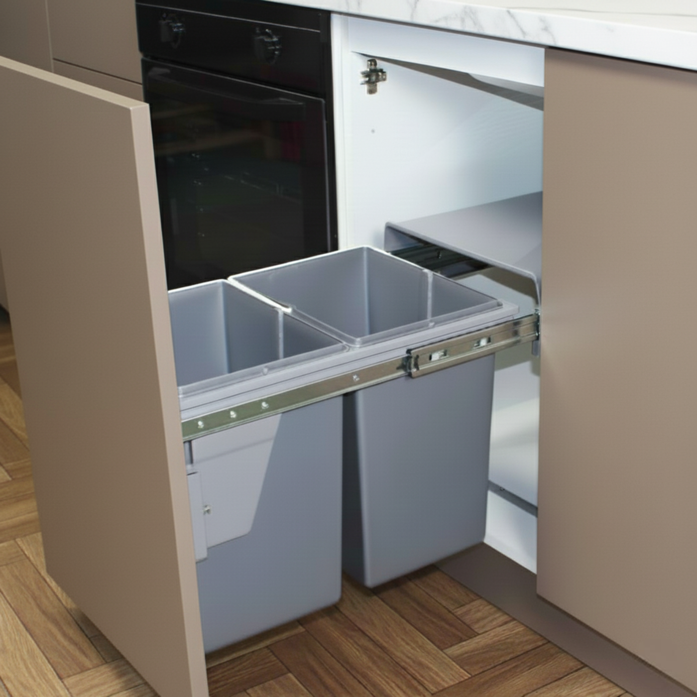 Poubelle cuisine RYVEN - poubelle encastrable 2 x 20 litres