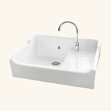 Évier timbre d'office céramique blanc AIMÉ 1 bac 1 égouttoir