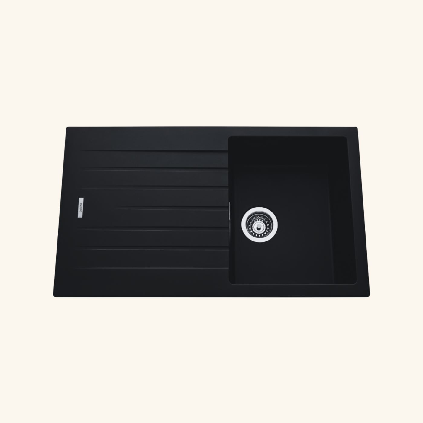 Évier granit noir ALBEY 1 bac 1 égouttoir