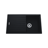 Évier granit noir ALBEY 1 bac 1 égouttoir