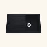 Évier granit noir ALBEY 1 bac 1 égouttoir