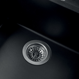 Évier granit noir ALBEY 1 petit bac - 1 égouttoir 78x50cm