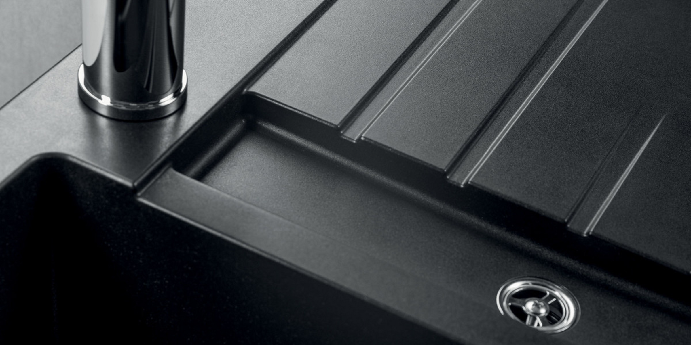 Egouttoir de l'Évier granit noir ALBEY 1 petit bac - 1 égouttoir 78x50cm