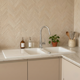 Evier céramique blanc Villeroy & Boch ARCHITECTURA 2 bacs 1 égouttoir