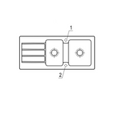 Evier céramique gris fossil Villeroy & Boch ARCHITECTURA 2 bacs 1 égouttoir