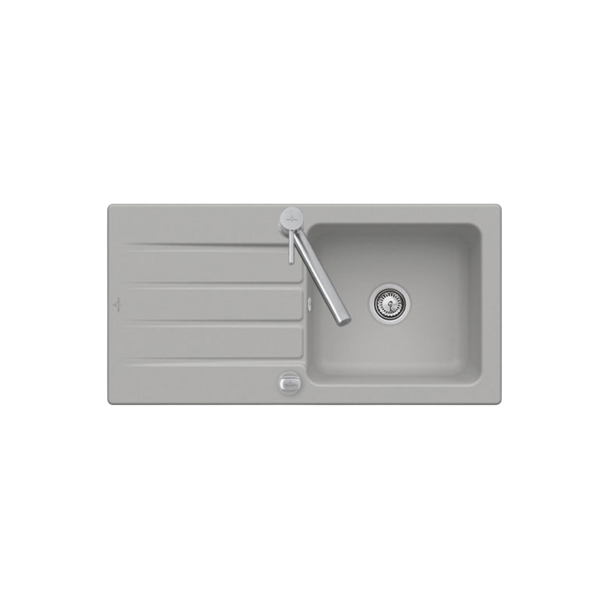 Evier céramique gris fossil Villeroy & Boch ARCHITECTURA 1 grand bac 1 égouttoir