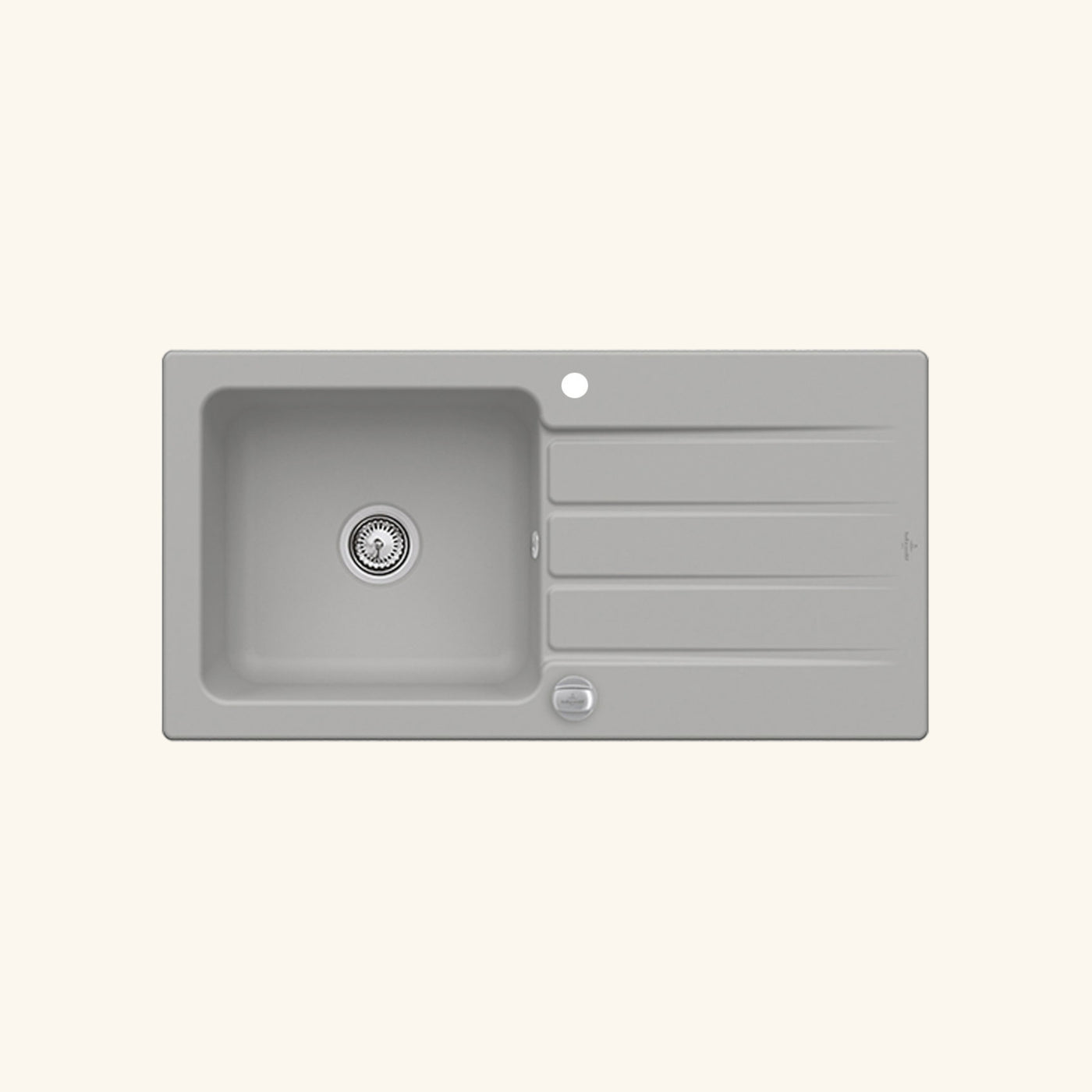 Evier céramique gris fossil Villeroy & Boch ARCHITECTURA 1 grand bac 1 égouttoir