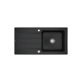Evier céramique Villeroy & Boch ARCHITECTURA noir mat 1 grand bac 1 égouttoir