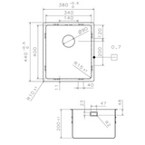 Evier inox sous-plan SUZON 1 bac 380x440