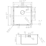Evier inox sous-plan SUZON 1 bac 440x440
