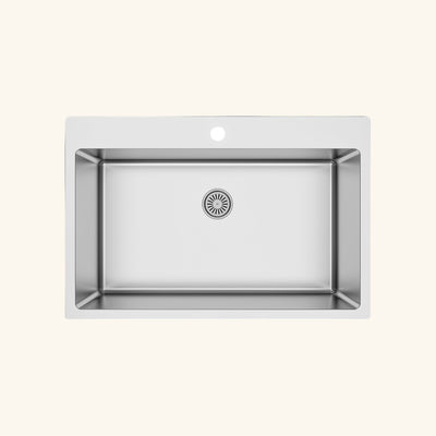 Evier inox lisse KEZIA 1 grand bac sans égouttoir