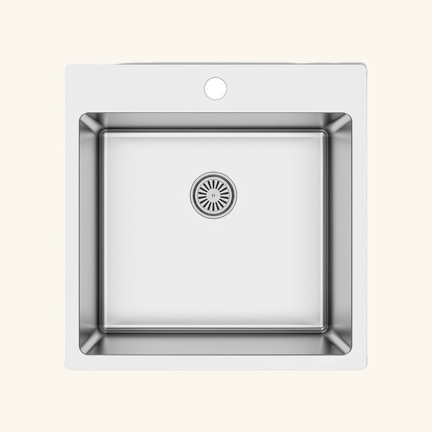 Evier inox lisse KEZIA 1 bac sans égouttoir