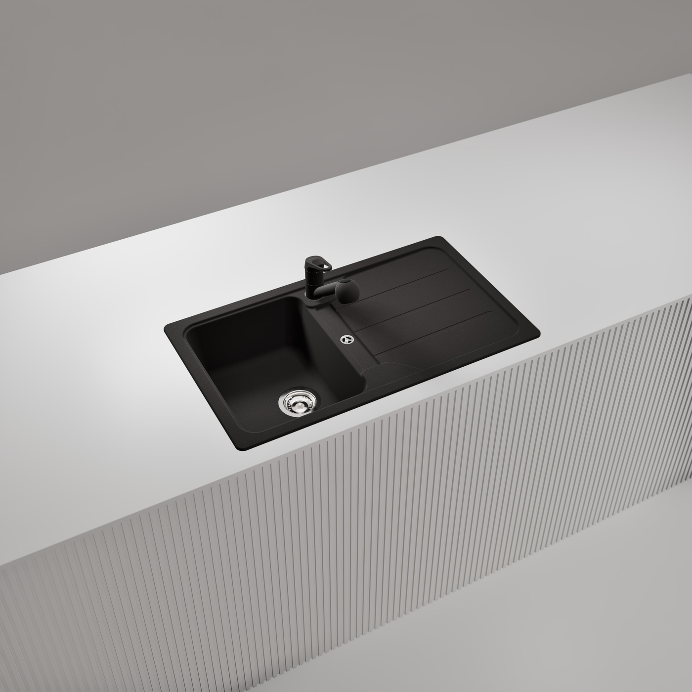 Évier granit noir Schock FORMHAUS 1 bac 1 égouttoir