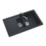 Évier granit noir Schock FORMHAUS 1 bac et demi - 1 égouttoir