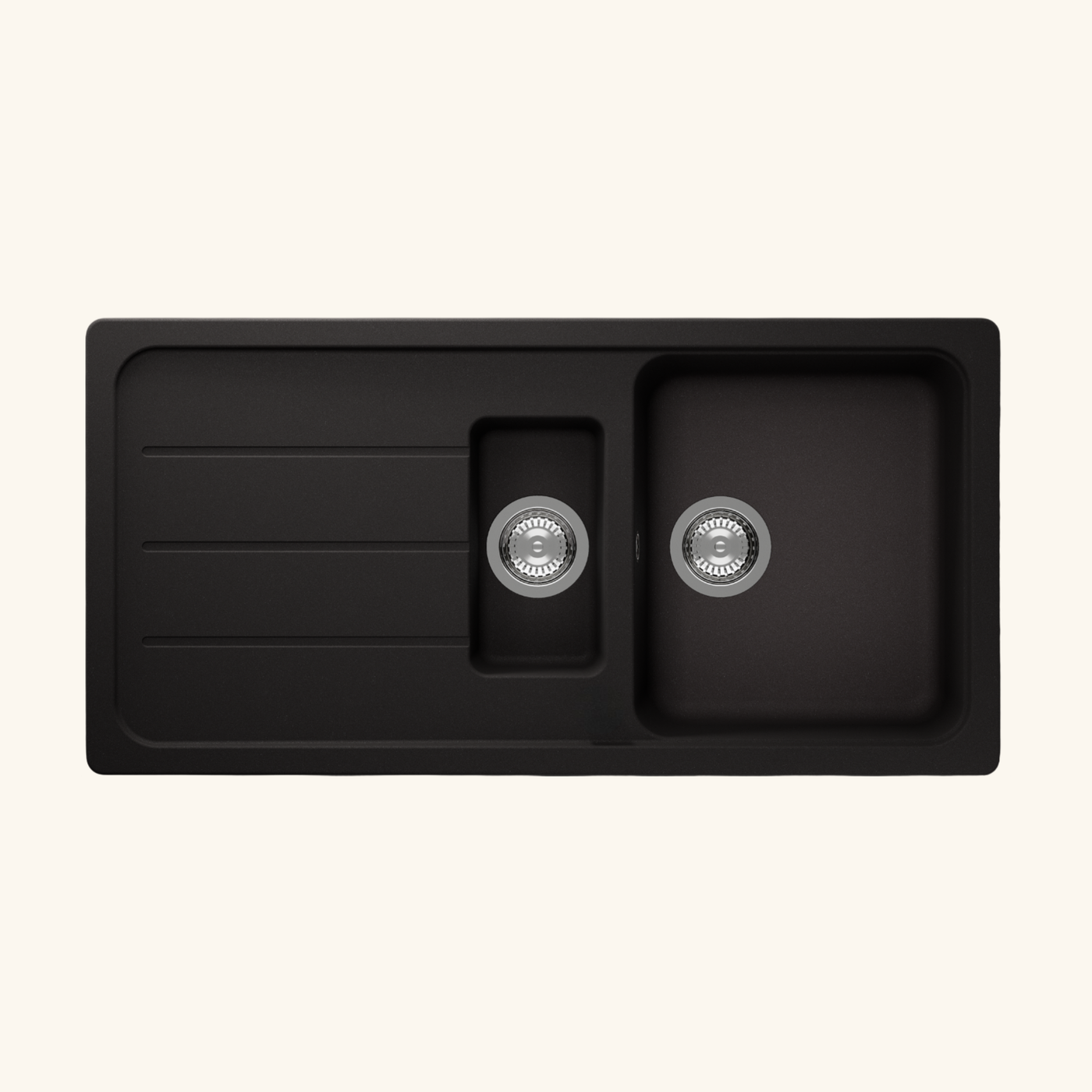 Évier granit noir Schock FORMHAUS 1 bac et demi - 1 égouttoir