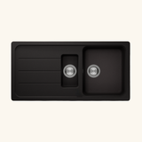 Évier granit noir Schock FORMHAUS 1 bac et demi - 1 égouttoir