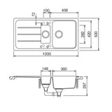 Évier granit noir Schock FORMHAUS 1 bac et demi - 1 égouttoir
