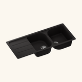 Évier granit noir Schock FORMHAUS 2 bacs 1 égouttoir