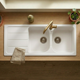 Évier granit blanc Schock FORMHAUS 2 bacs 1 égouttoir