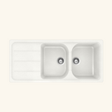 Évier granit blanc Schock FORMHAUS 2 bacs 1 égouttoir