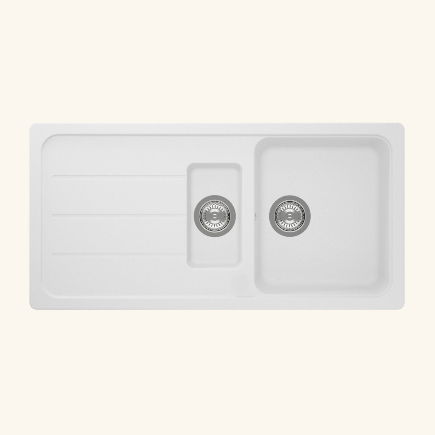 Évier granit blanc Schock FORMHAUS 1 bac et demi - 1 égouttoir