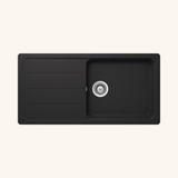 Évier granit noir Schock FORMHAUS 1 grand bac - 1 égouttoir