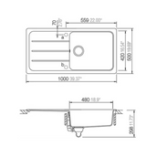 Évier granit noir Schock FORMHAUS 1 grand bac - 1 égouttoir