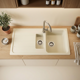 Évier granit beige vanille Schock FORMHAUS 1 bac et demi - 1 égouttoir