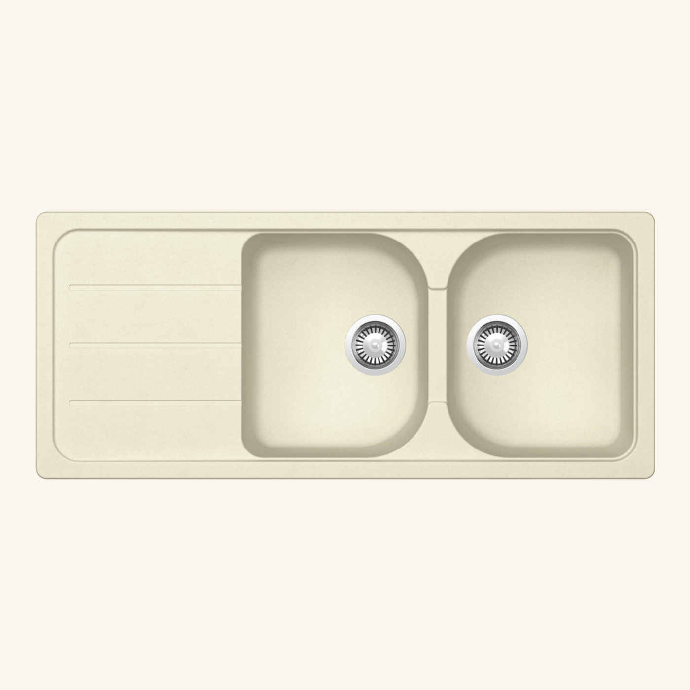 Évier granit beige vanille Schock FORMHAUS 2 bacs 1 égouttoir