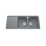 Évier granit gris Schock FORMHAUS 2 bacs 1 égouttoir