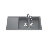 Évier granit gris Schock FORMHAUS 2 bacs 1 égouttoir