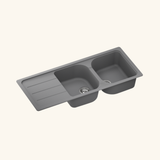 Évier granit gris Schock FORMHAUS 2 bacs 1 égouttoir