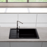 Evier granit noir Shock FORMHAUS 1 grand bac - 1 petit égouttoir