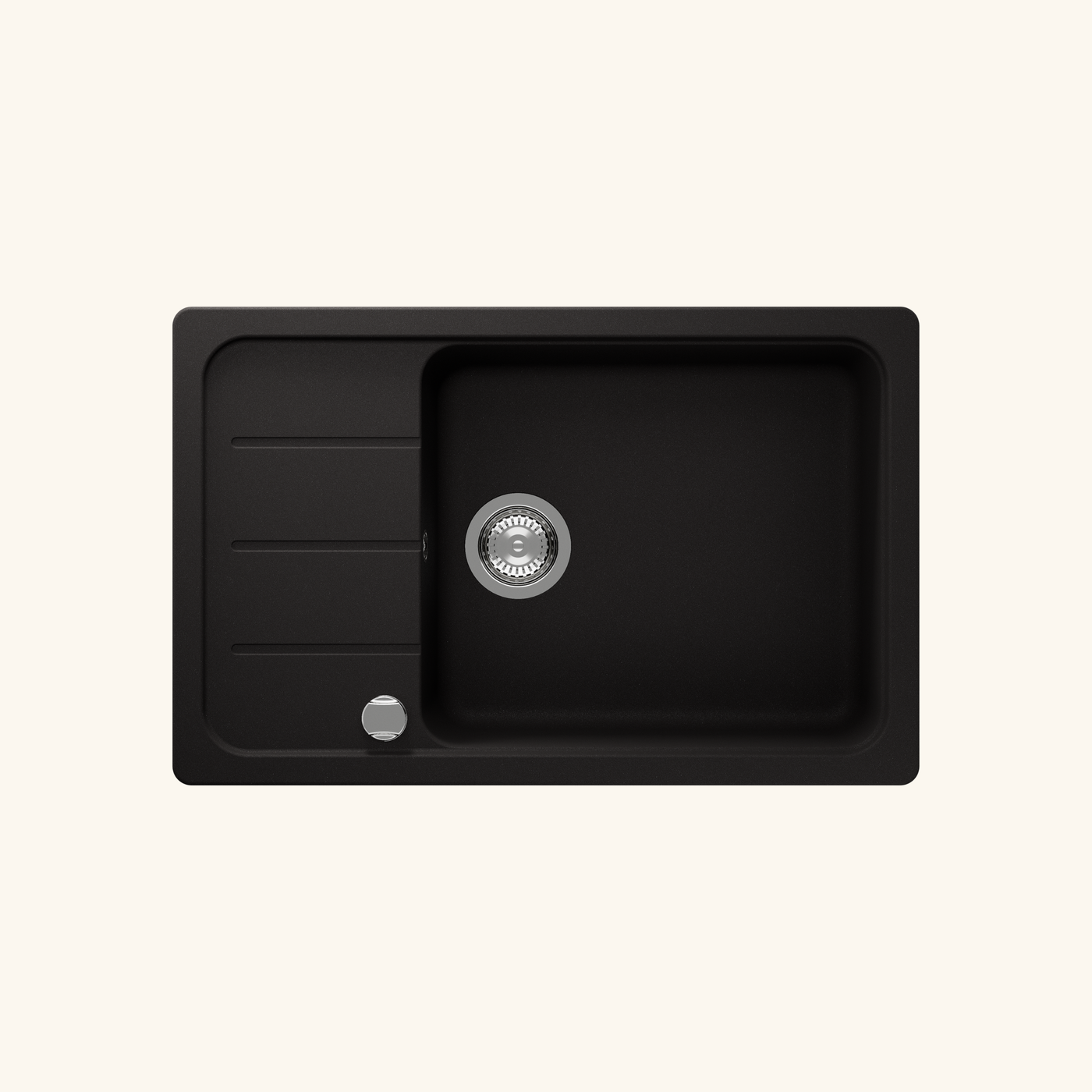 Evier granit noir Shock FORMHAUS 1 grand bac - 1 petit égouttoir