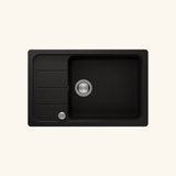 Evier granit noir Shock FORMHAUS 1 grand bac - 1 petit égouttoir