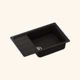 Evier granit noir Shock FORMHAUS 1 grand bac - 1 petit égouttoir