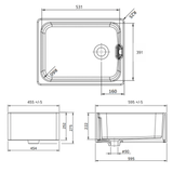 Évier timbre d'office céramique Sanindusa BELFAST blanc 1 bac