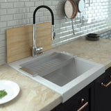 Evier à poser en granit blanc Kümbad BOLTO 1 bac