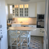 Evier à poser en granit blanc Kümbad BOLTO 1 bac - égouttoir à droite