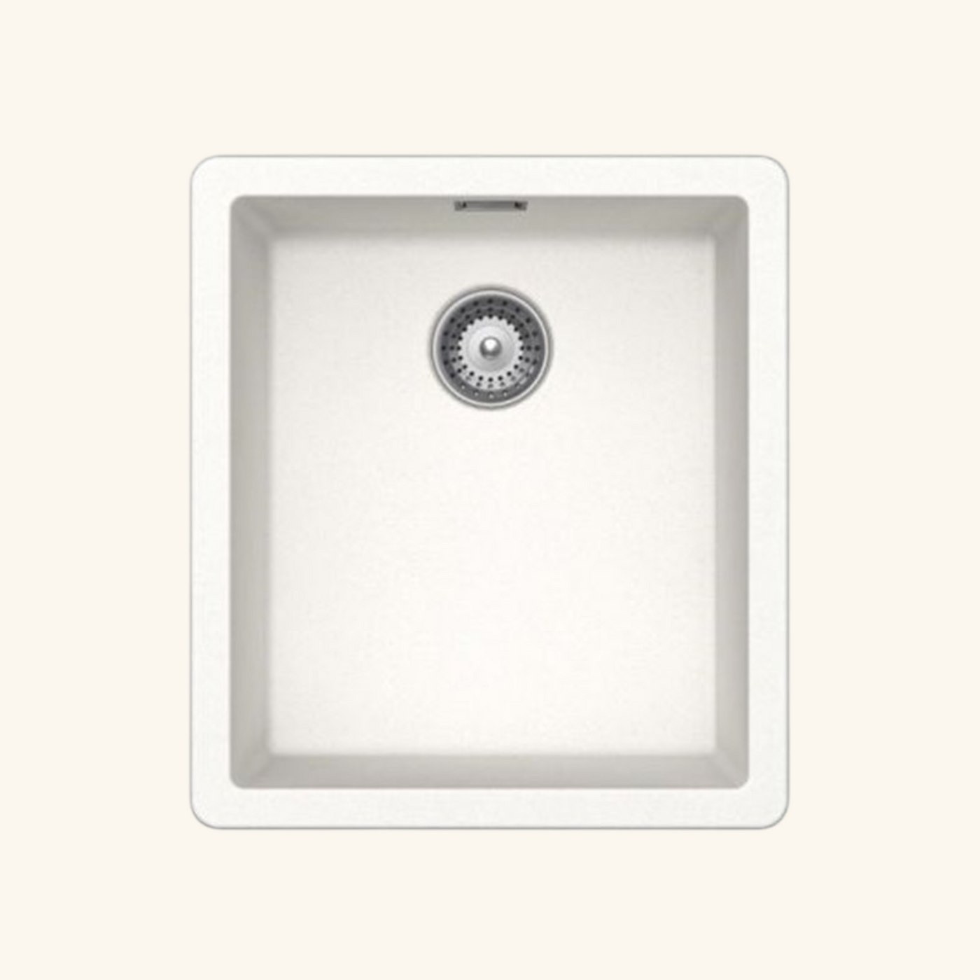 Évier sous-plan granit blanc BROOKLYN 1 bac 400x450
