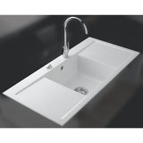 Vidage automatique 1 bac CUIPD368 / CUIPD019 évier CLEYA et V&B ARCHITECTURA - Siphon gain de place