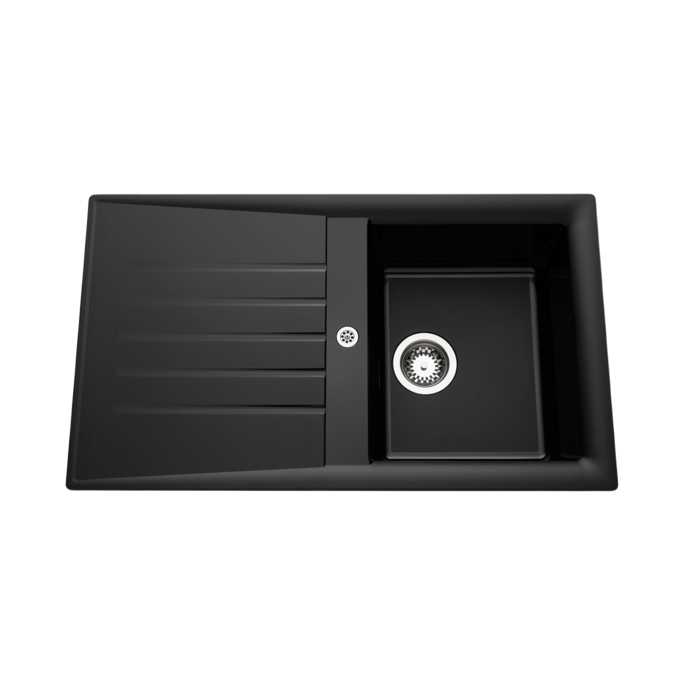 Évier résine noir Ewi EMERAUDE 1 bac 1 égouttoir
