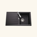 Évier résine noir Ewi EMERAUDE 1 bac 1 égouttoir