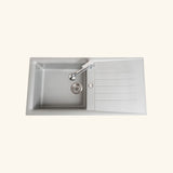 Évier résine gris alu Ewi EMERAUDE 1 grand bac 1 égouttoir