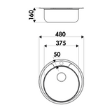 Évier inox Ewi OPALE 1 bac rond 480