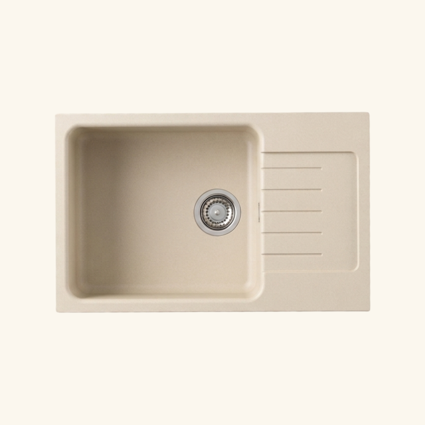 Évier granit beige Luisina DOLCE 1 grand bac 1 très petit égouttoir