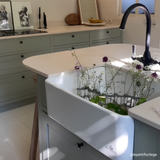 Évier timbre d'office céramique blanc EKIO I 1 bac