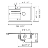 Évier granit noir Schock ELEMENT 1 bac 1 égouttoir