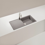 Évier granit gris Schock ELEMENT 1 grand bac 1 égouttoir