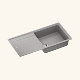 Évier granit gris Schock ELEMENT 1 grand bac 1 égouttoir